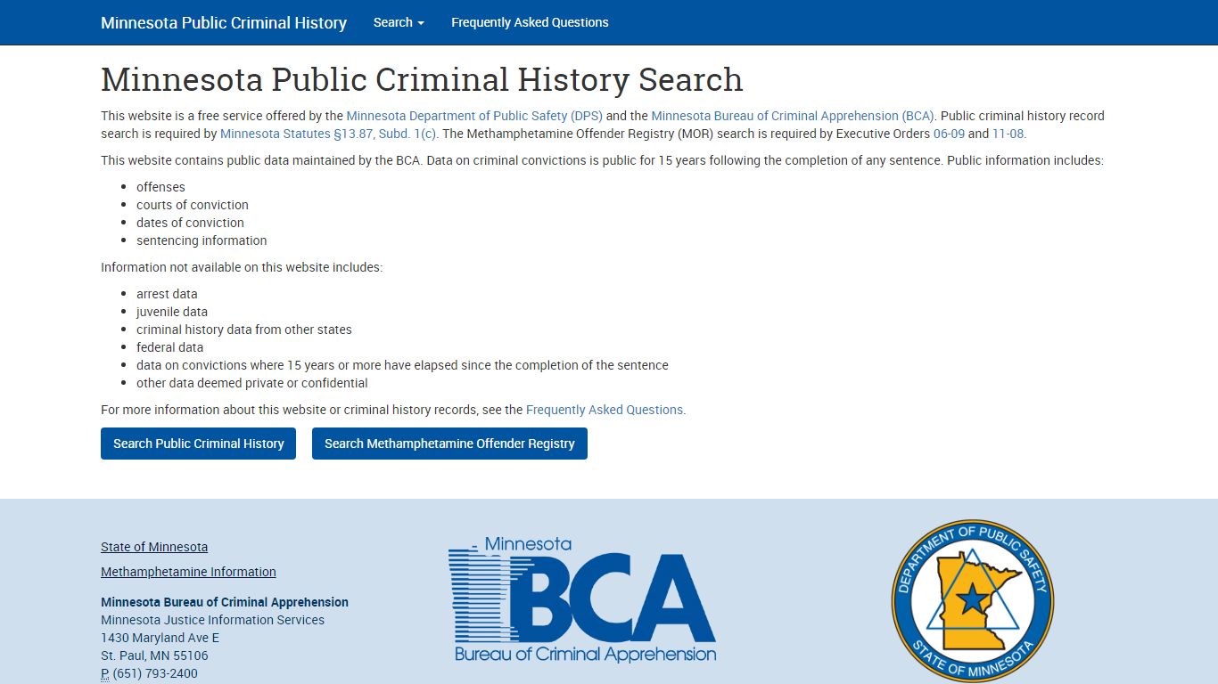 Search Criminal History Offender